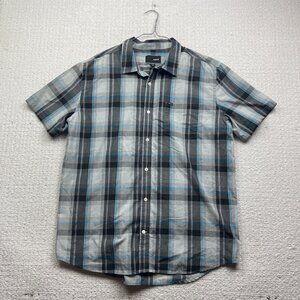 Y2K Hurley Shirt Mens XXL Light Grey / Blue Button Up Skater Surfer Beach Casual